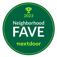 A circular green badge with a trophy icon, reading 