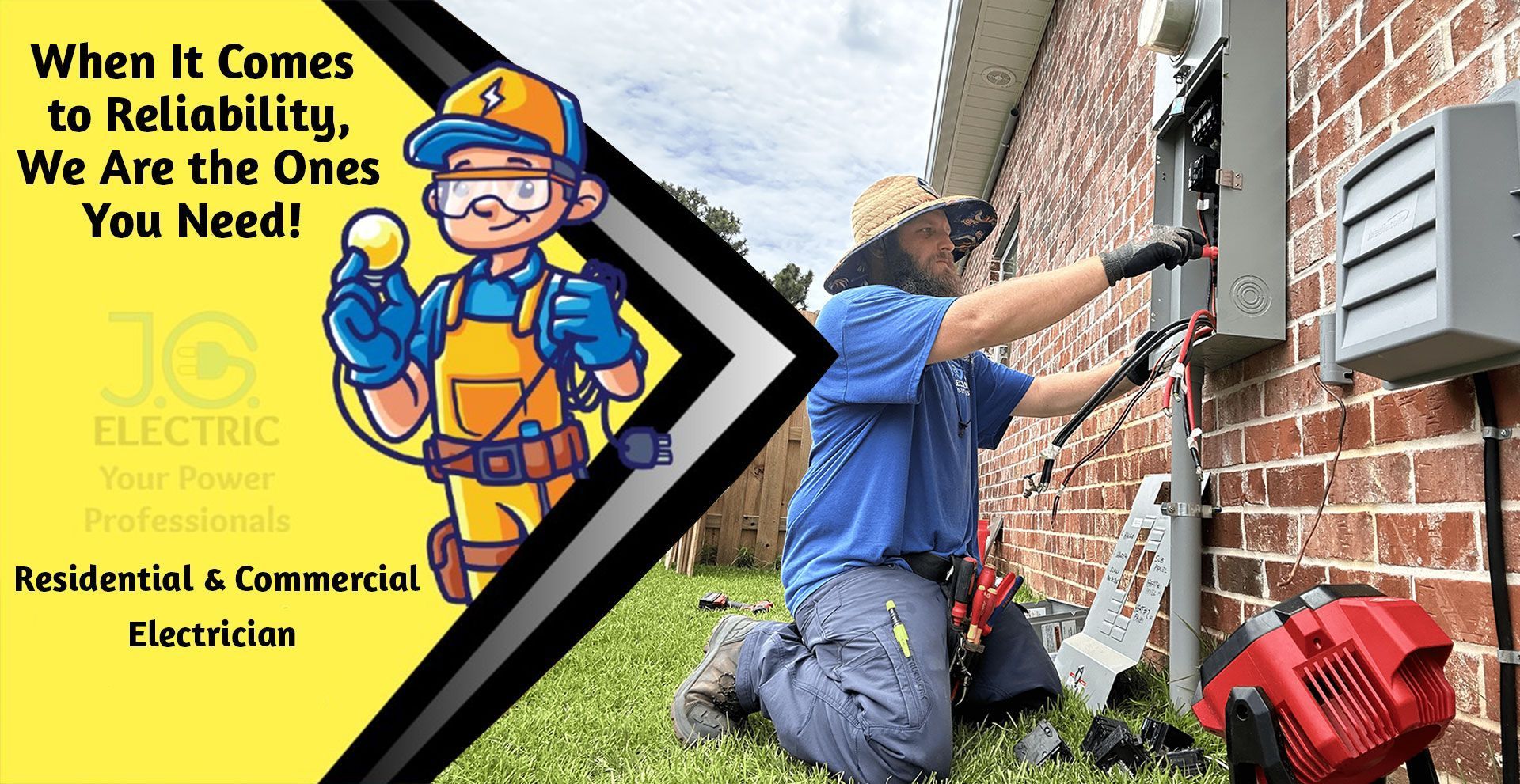 electrician holding a light bulb