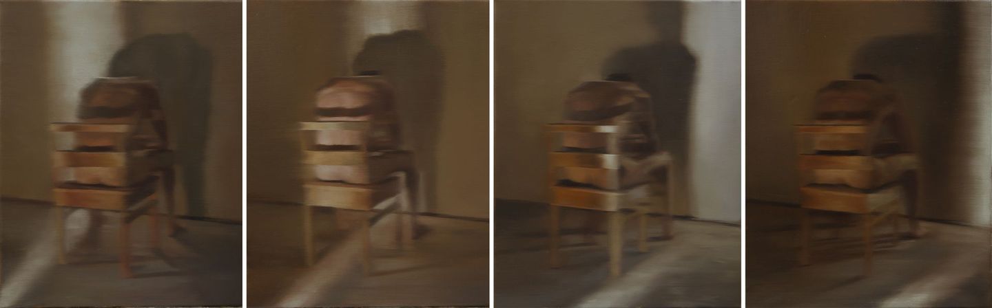 Pasi Tammi taideteos, Warholl moment, 2021, Oil on canvas, 45 x 36 cm x 4