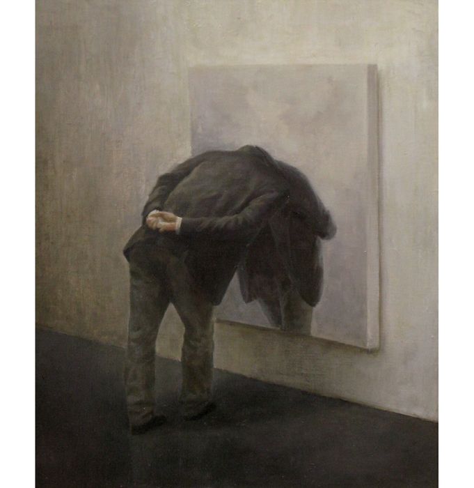 Pasi Tammi oli painting, The Illusion of Control and how it works both ways, 73 x 65 cm, öljy kankaalle, 2022