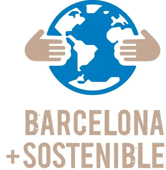 Logotipo que muestra dos manos bronceadas sosteniendo un globo azul, con un texto debajo que dice: 