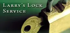 Larry's Lock Service logo: a key in a lock with text on a green background.