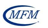 Logo of MFM in blue letters, surrounded by a blue crescent.
