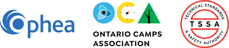 The logo for the ontario camps association is shown