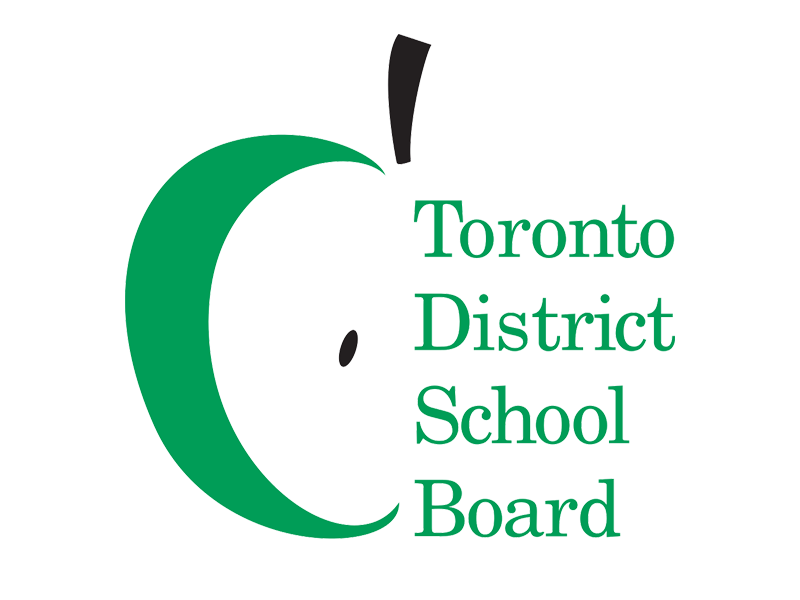 The logo for the toronto district school board is a green apple