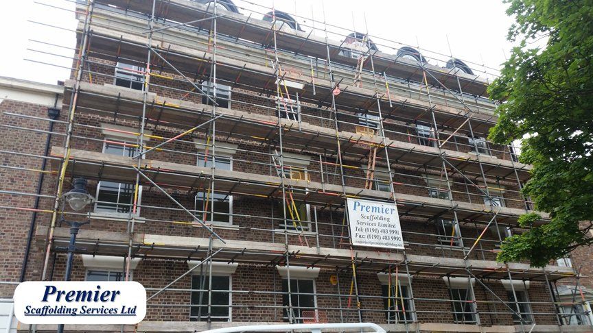 high store building scaffolding