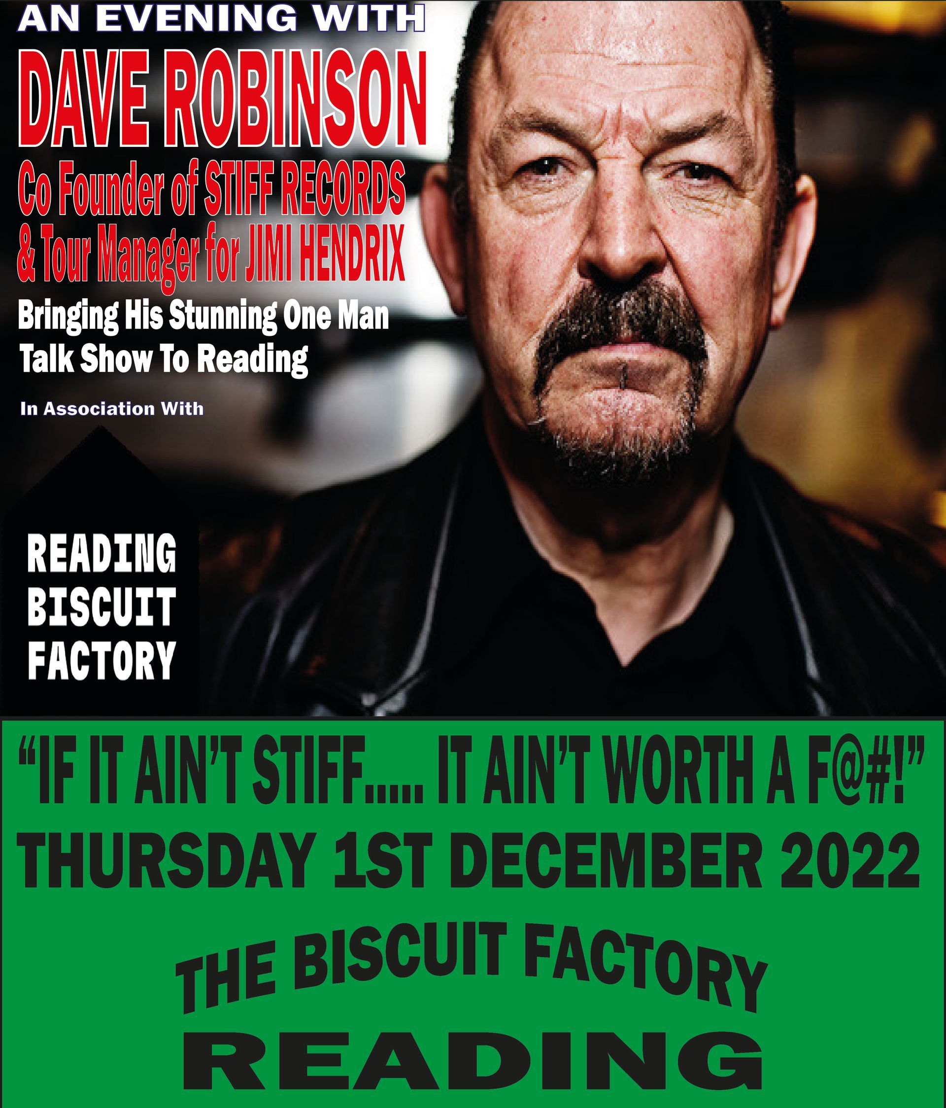 A poster for an evening with dave robinson