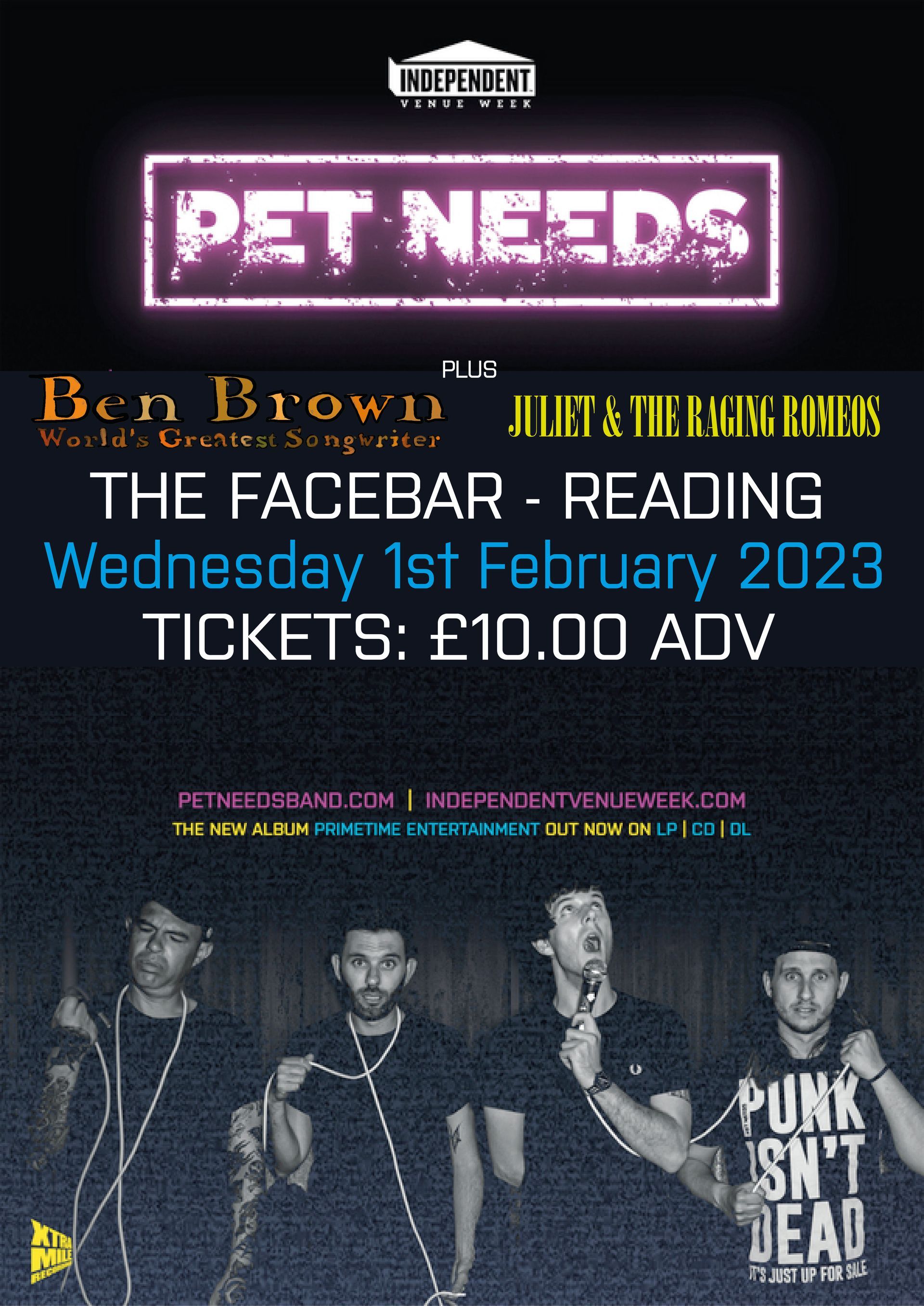 A poster for a band called pet needs