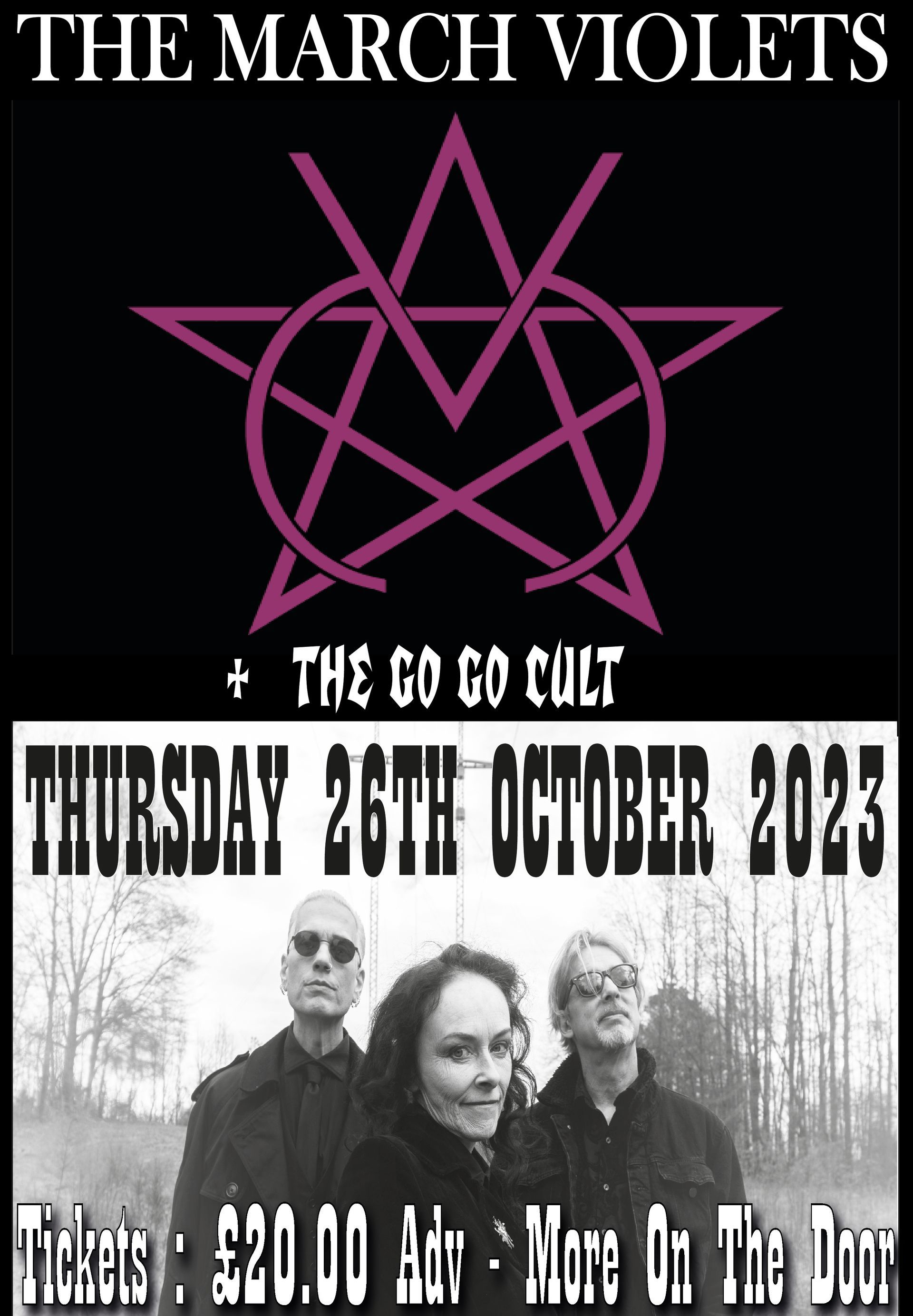 A poster for the march violets and the go go cult
