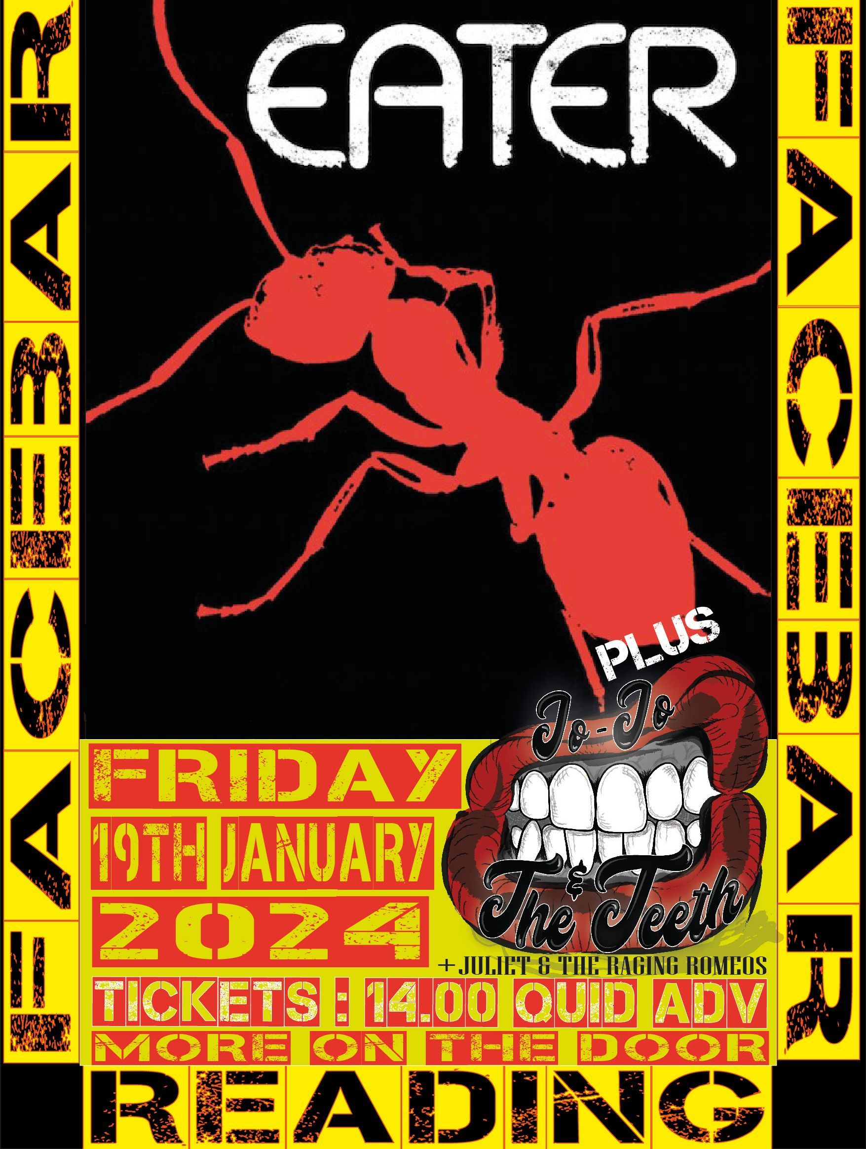 A poster with an ant on it that says ' eater ' on it