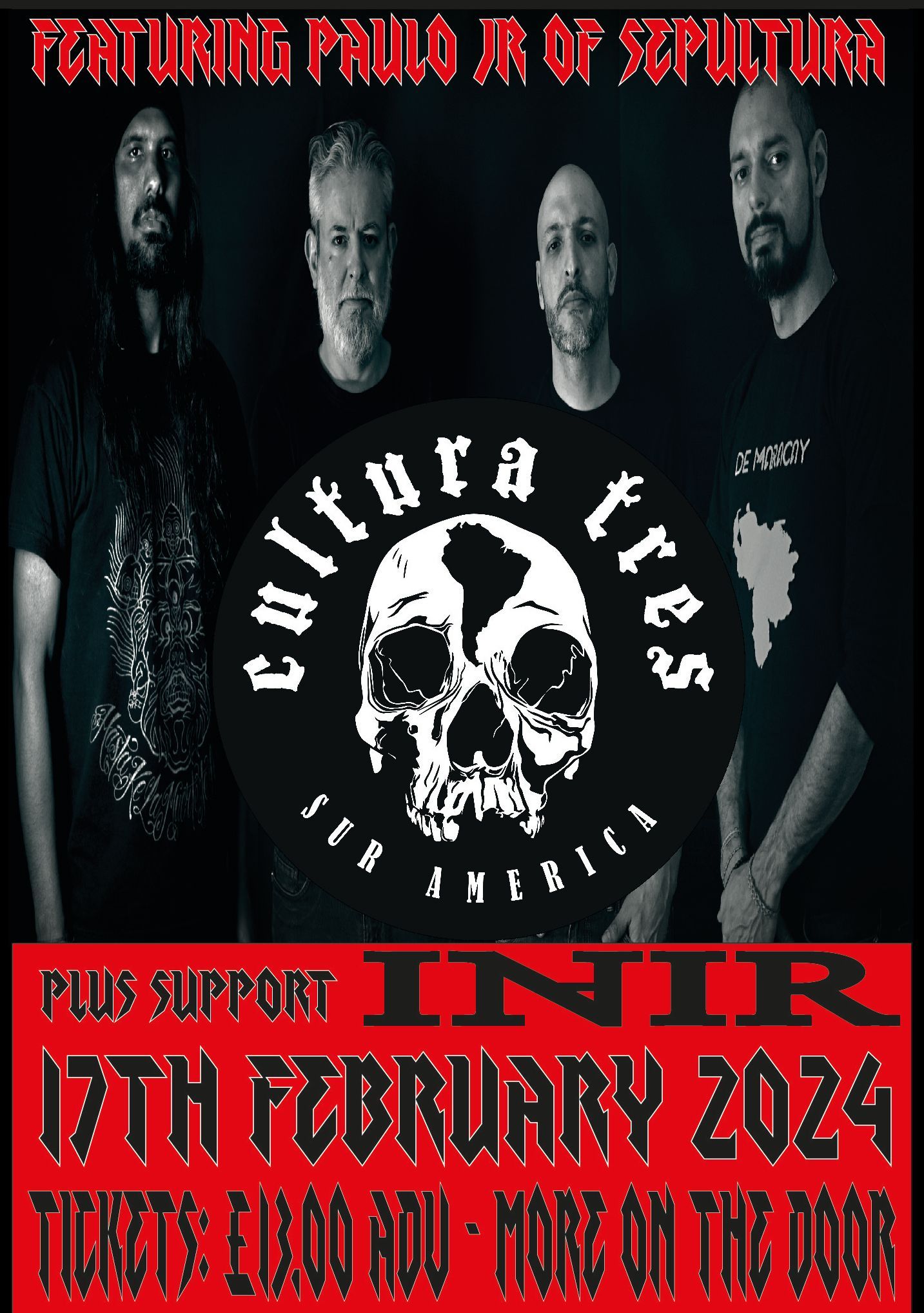 A poster for a band featuring paulo jr of sepultura