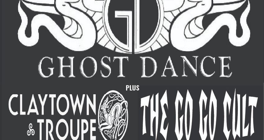 A poster for a band called ghost dance