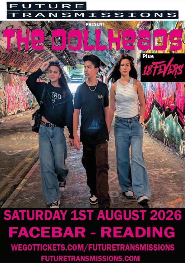 A poster of the dollheads walking along the street