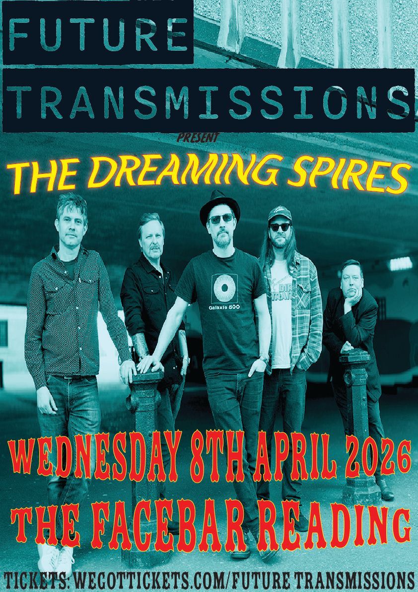 A Poster of The Dreaming Spires on a blue background