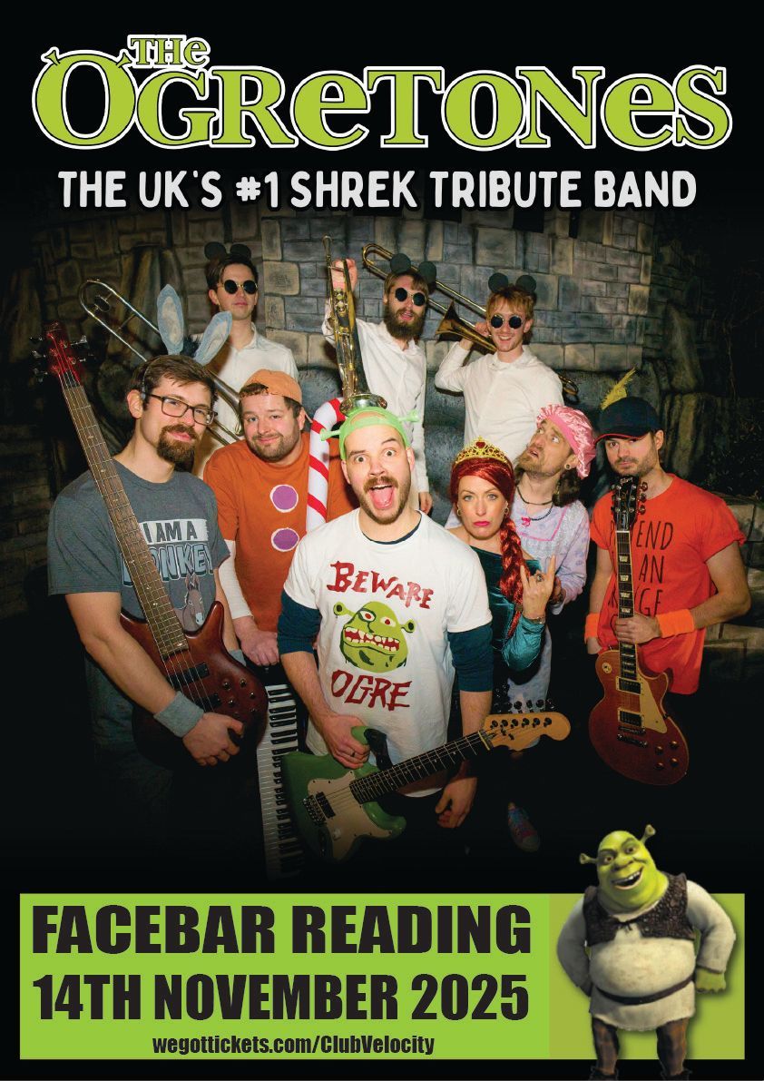 A poster for ogretones the uk 's # 1 shrek tribute band