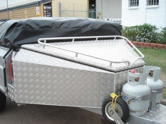 A Trailer With Two Propane Tanks Attached To It — Dalrymple Sheet Metal In Mount Isa, QLD
