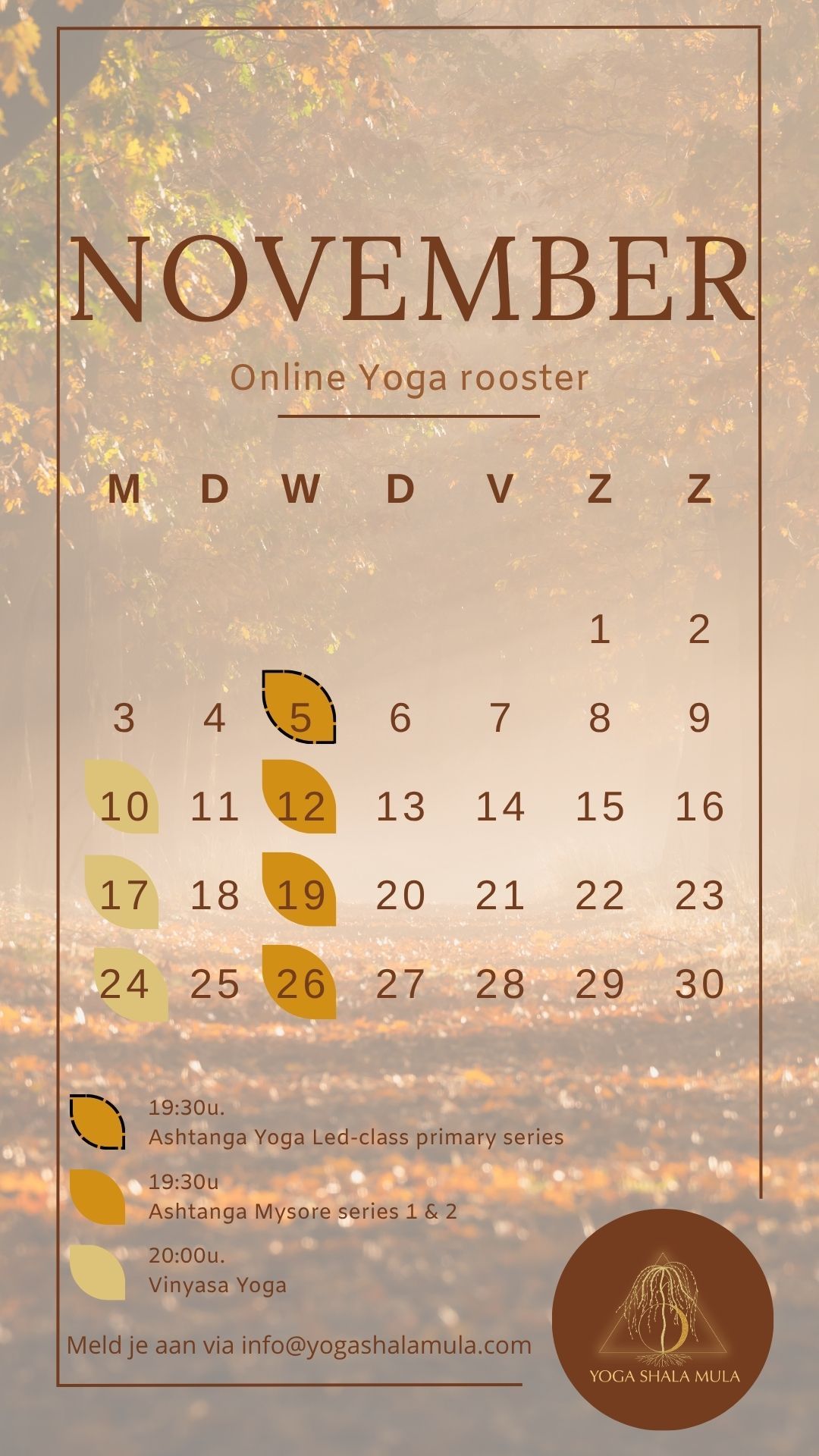 November online Yoga les rooster
