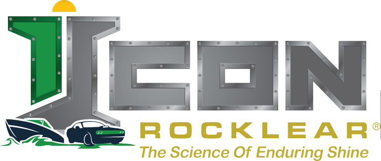 A logo for icon rockclear the science of enduring shine