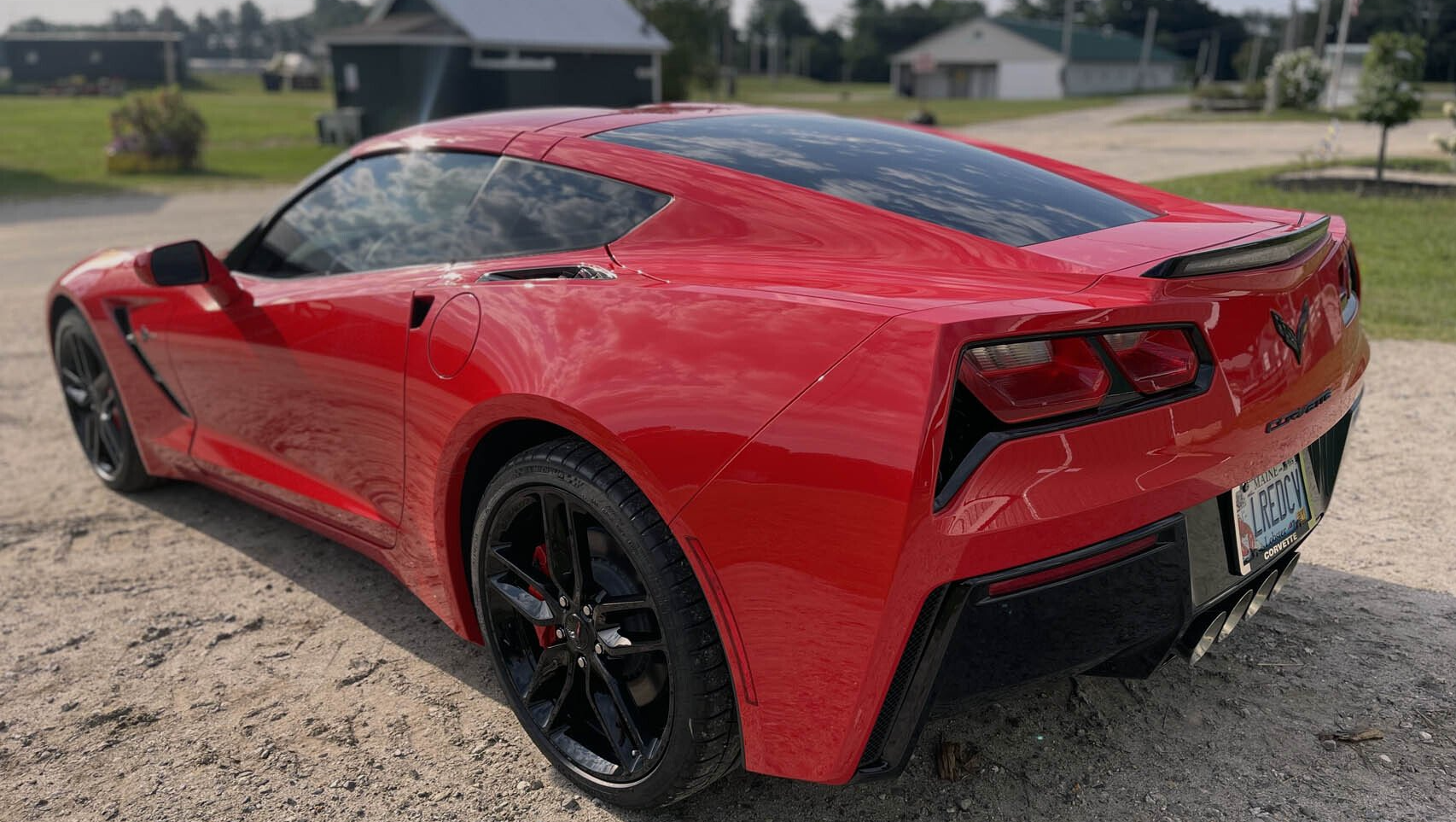 Ceramic coated red Corvette