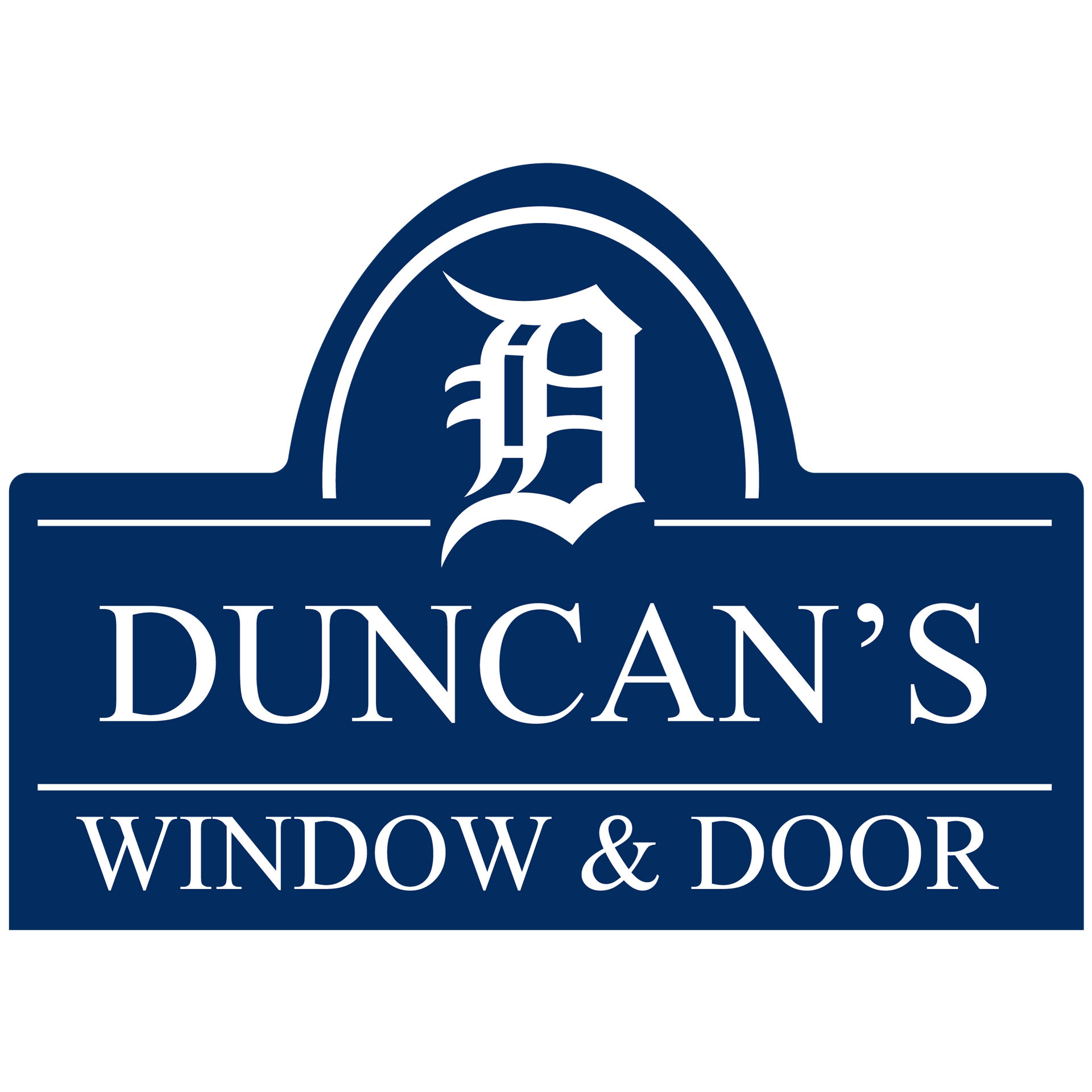 Three logos for duncan 's window and door and duncan 's heritage construction