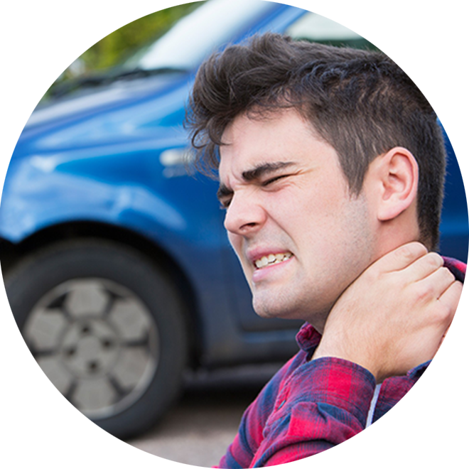 Professional Chiropractor — Male Motorist Suffering From Whiplash After Car Accident in Las Vegas, NV