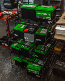 Several interstate batteries are stacked on top of each other | Driven Auto Care