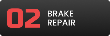 A black button with red letters that says brake repair | Driven Auto Care