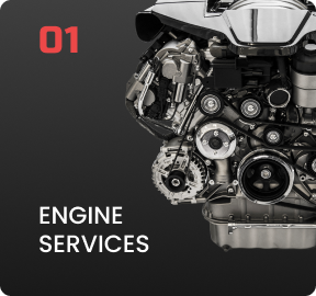 A picture of a motorcycle engine with the words engine services below it | Driven Auto Care