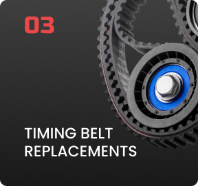 A picture of a timing belt with the number 03 on it | Driven Auto Care