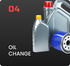 A picture of oil bottles and a filter that says oil change | Driven Auto Care