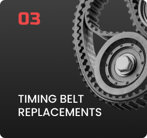 A picture of a timing belt with the number 03 above it | Driven Auto Care