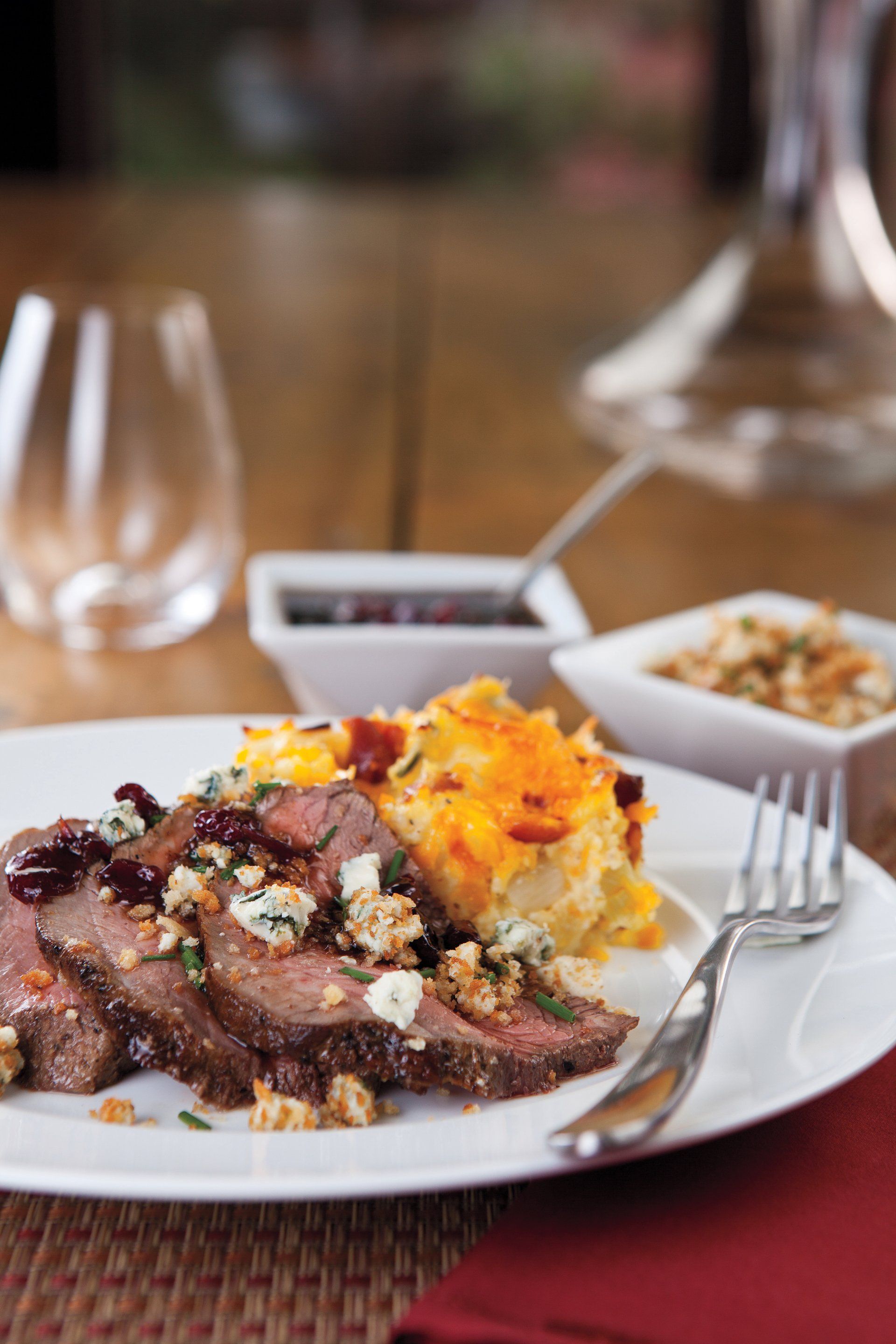 Top Sirloin Roast with Topping & BalsamicCranberry Sauce