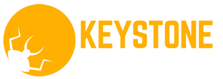 The logo for keystone shows a bug 
 with horns