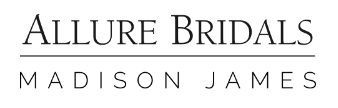Logo of Allure Bridals with "Madison James" below a horizontal line.