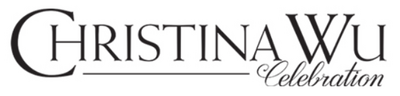 Logo: "Christina Wu Celebration," with stylized text and a horizontal line.