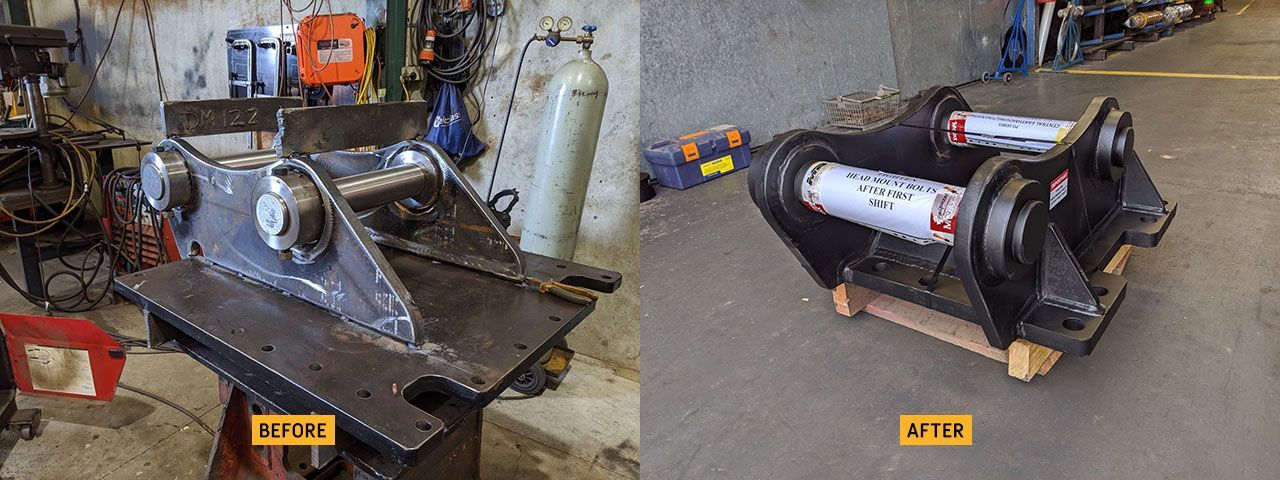 Before and after fabrication | Perth, WA | DM Breaker Equipment