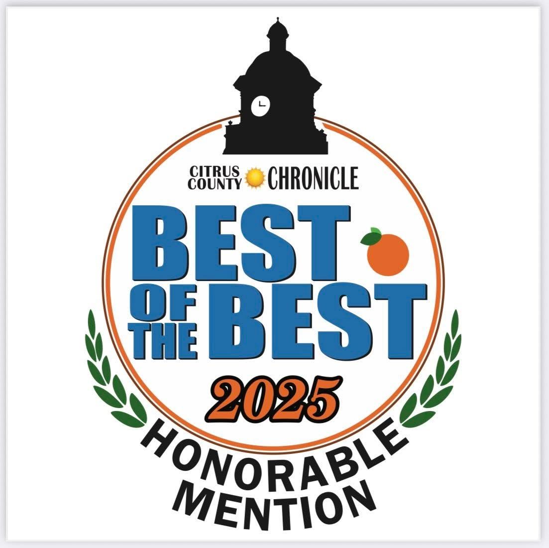 A logo for best of the best honorable mention in 2025