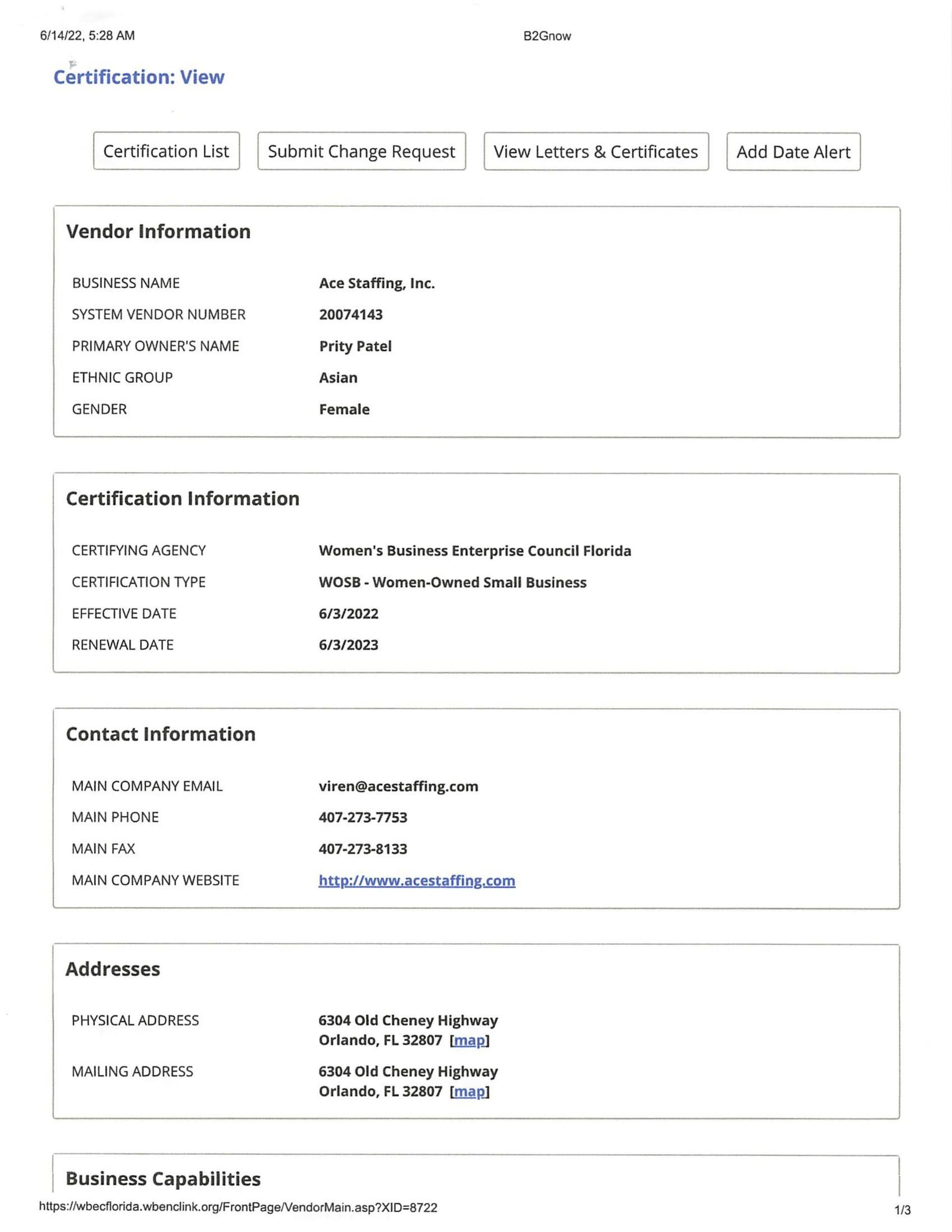 Women-owned small business certification