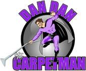 Dan Dan The Carpet Man company logo for professional carpet cleaning brand.
