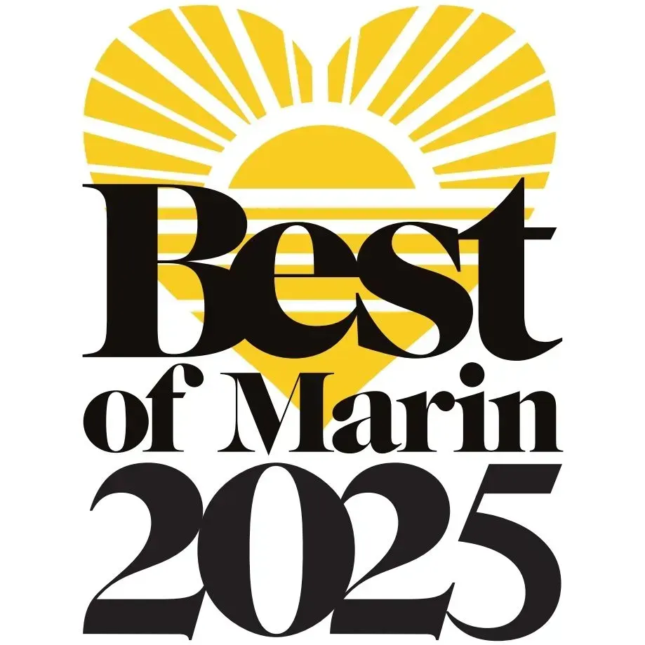 Pacific Sun Best of Marin 2025 winner logo for Atlas Window & Carpet Cleaning, voted best window and carpet cleaning company in Marin County.