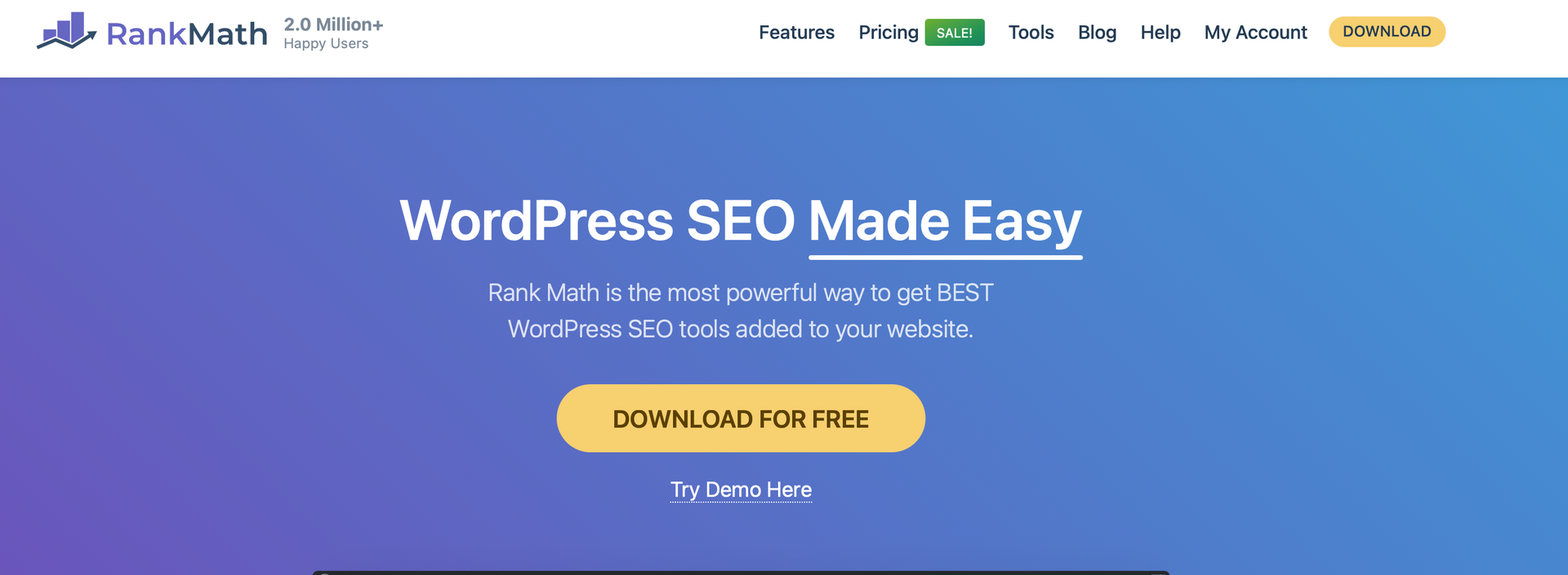 RankMath free SEO plugin for Wordpress websites