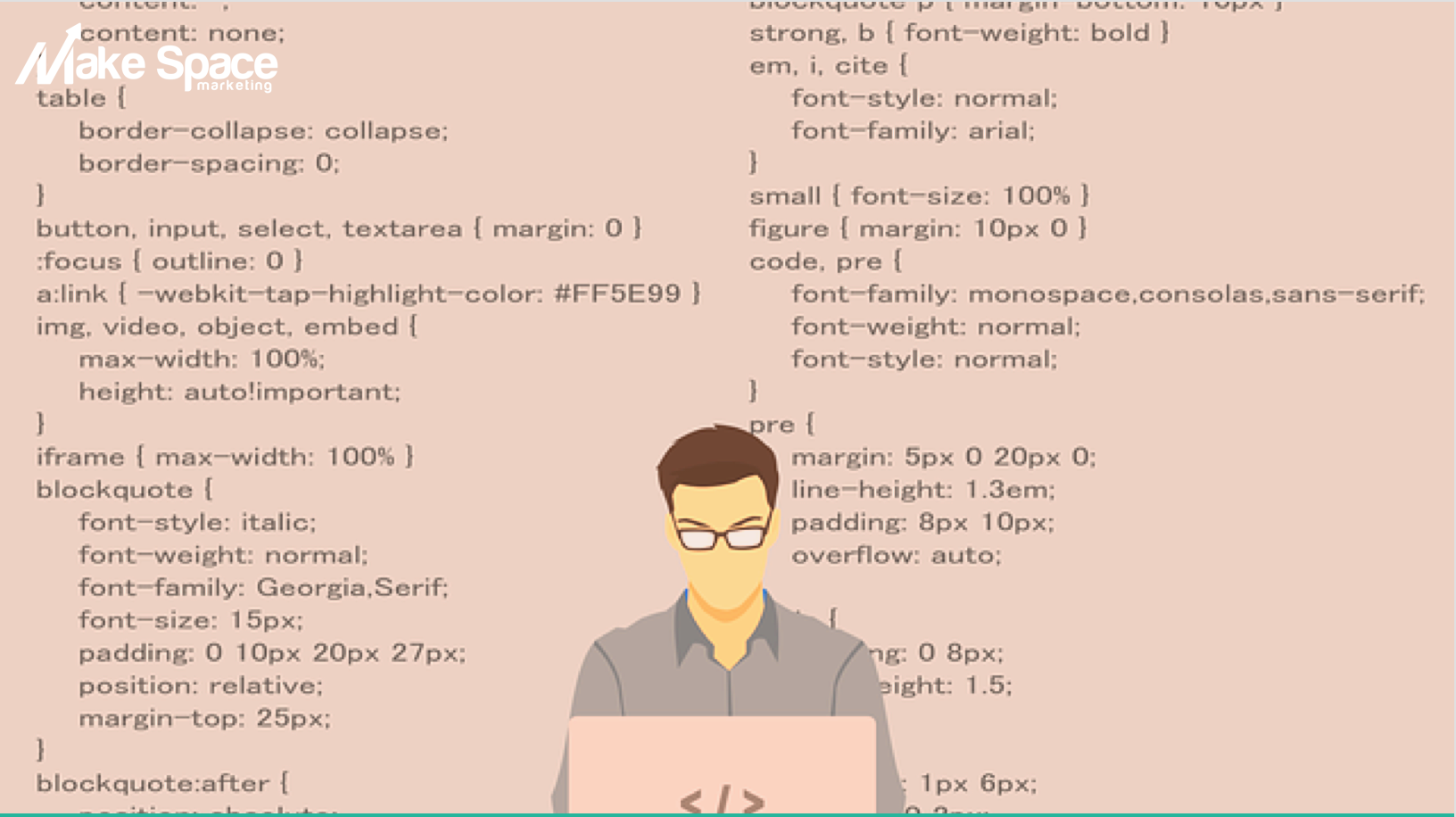 web developer writing code
