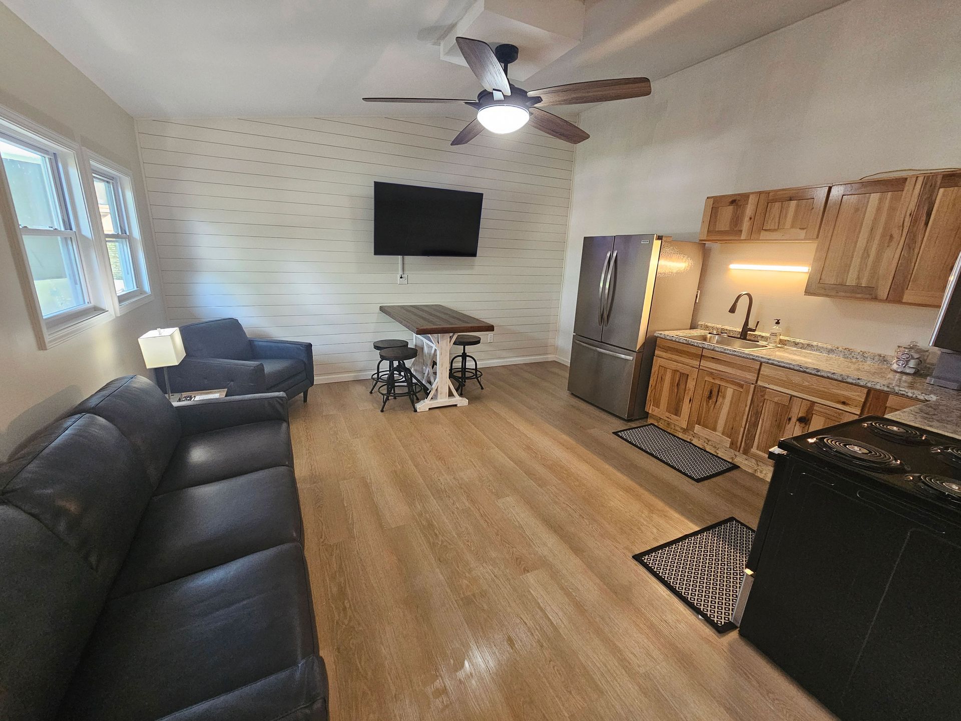 family suite kitchen view with tv