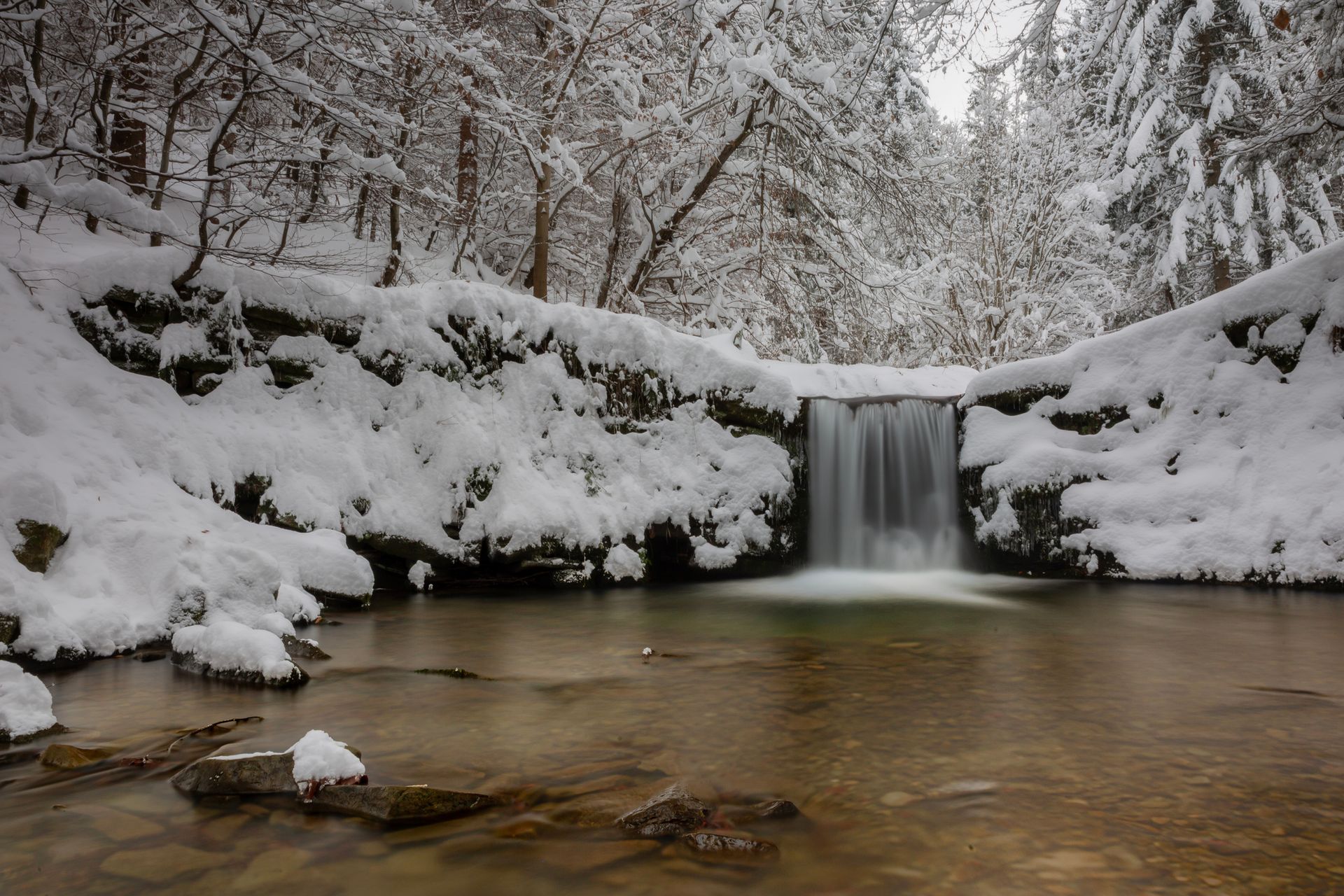 frozen water fall
