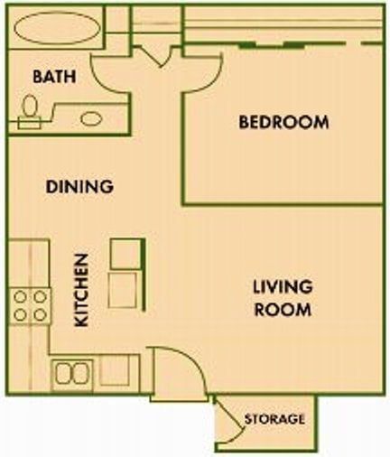 1 bedroom floorplan