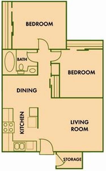 2 bedroom floorplan
