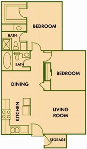 2 bedroom floorplan