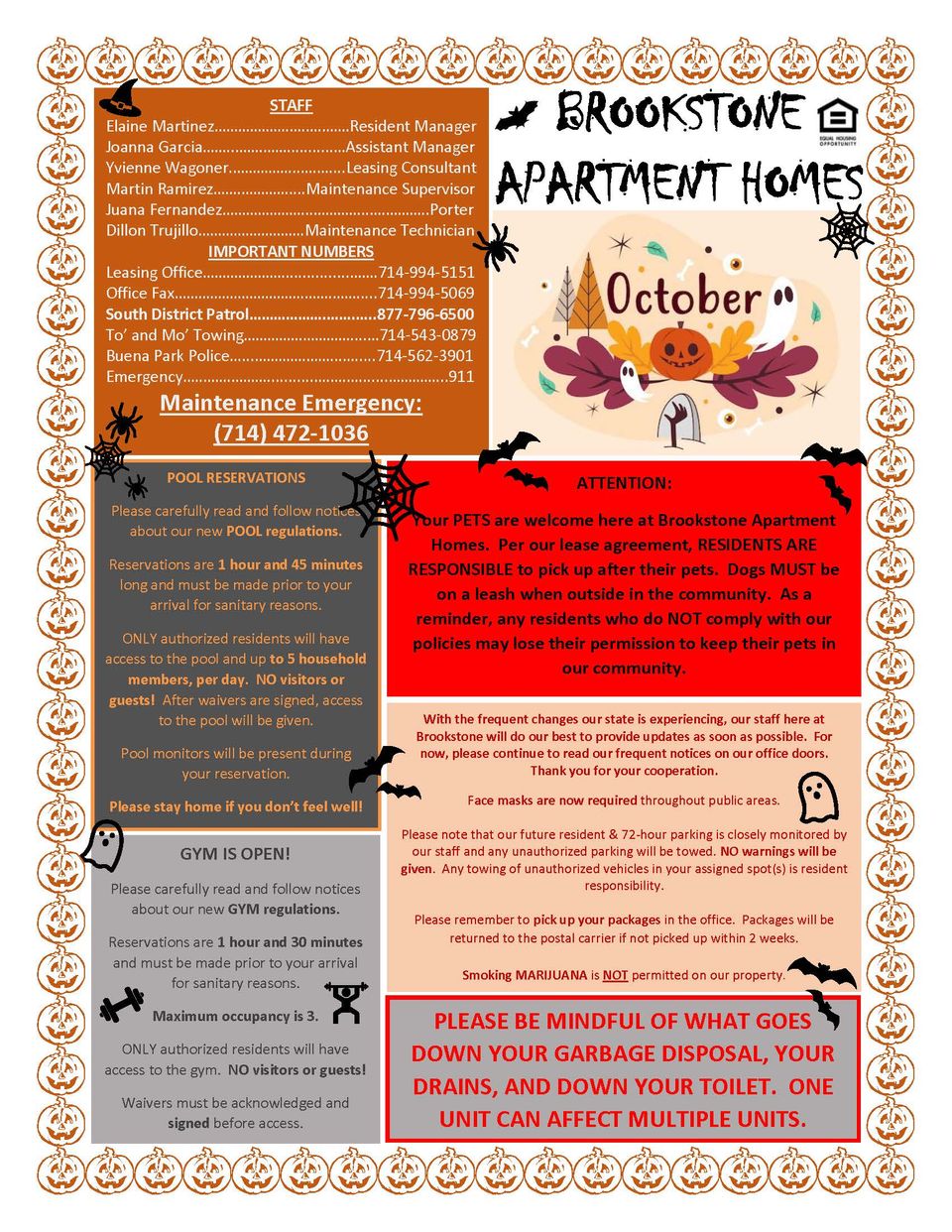 Resident Newsletter October