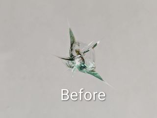 Windshield Chip picture before repair