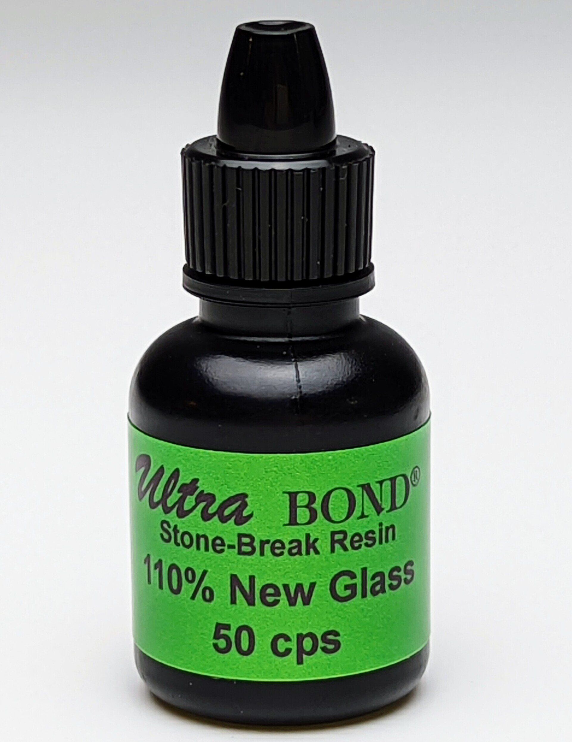 A small bottle of ultra bond stone-break resin